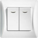 Lineme Χωνευτός Διακόπτης Τοίχου Φωτισμού Διπλός Aller Retour Λευκός Με Λυχνία Κωδικός: 50-00106-1
