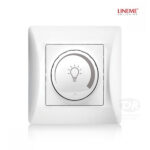 Lineme Χωνευτός Διακόπτης Dimmer Με Πλαίσιο LED Περιστροφικός 200W σε Λευκό Χρώμα Κωδικός: 50-00111-1