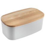 Metaltex Ψωμιέρα με Καπάκι Πλαστική σε Λευκό Χρώμα 35x20x14cm 16-858020