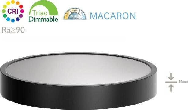 20241015102338_fos_me_strogylo_led_panel_24w_30ek Fos me Στρογγυλό LED Panel 32W με 3CCT DIM Μαυρο Φ400×45 3840L 40εκ. 05-00456-2 - Image 1