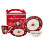 Iliadis Χριστουγεννιάτικο Σερβίτσιο Κεραμικό Κόκκινο ΣΕΤ 4  Κωδικός: 91888