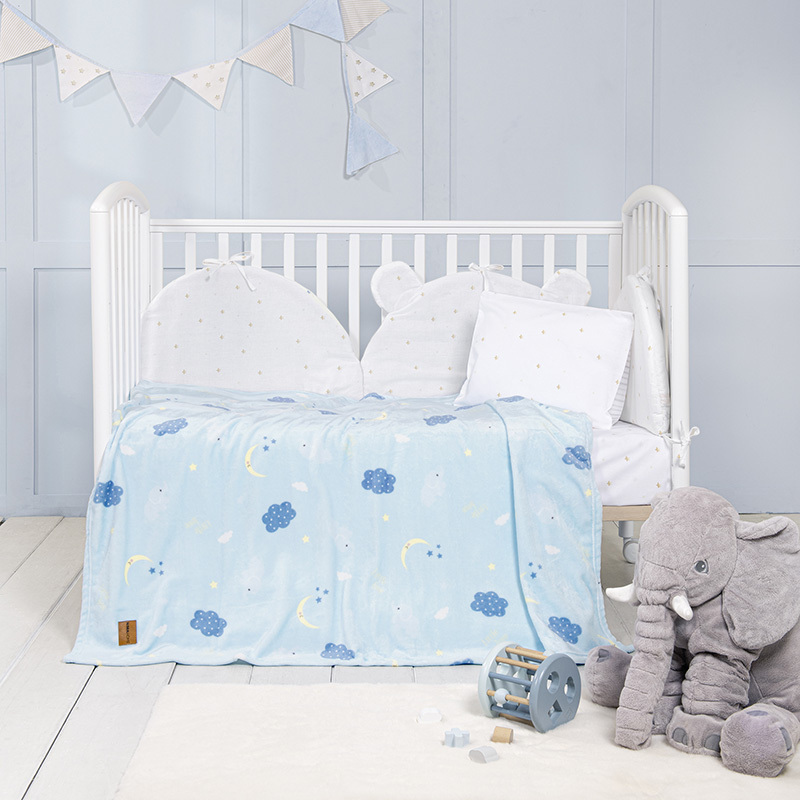 20251128093744_nima_kouverta_35480 Nima Κουβέρτα Κούνιας Fleece Γαλάζια 110x140εκ. 35480 - Image 1