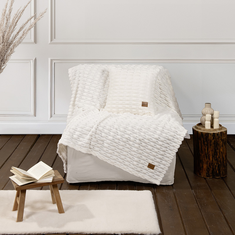 Nima  Κουβέρτα Fleece Καναπέ 130x170εκ. Savara Ivory 35411 - Image 2