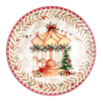 Πιατέλα Πορσελάνη 30εκ Christmas Carousel Multicolor 5681322