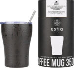 Estia Coffee Mug Save The Aegean Ποτήρι Θερμός Ανοξείδωτο BPA Free 350ml Noir Echo με Καλαμάκι