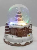 Χριστουγεννιάτικη Χιονόμπαλα Φωτιζόμενη Μπαταρίας 9.4x9.4x11.2cm 27-00555