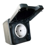 Aliberti Μονή Πρίζα Ρεύματος Στεγανή Γκρι 60842