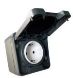 Aliberti Μονή Πρίζα Ρεύματος Στεγανή Γκρι 60842