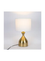 Μεταλλικό Πορτατίφ για Ντουί E27 με Λευκό Καπέλο και Χρυσή Βάση Κωδικός: 757-10080 - Image 3