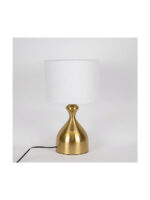 Μεταλλικό Πορτατίφ για Ντουί E27 με Λευκό Καπέλο και Χρυσή Βάση Κωδικός: 757-10080