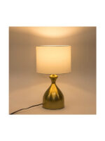 Μεταλλικό Πορτατίφ για Ντουί E27 με Λευκό Καπέλο και Χρυσή Βάση Κωδικός: 757-10080 - Image 2