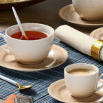 Cryspo Trio Σετ Φλιτζάνια Tσαγιού από Πορσελάνη Μπεζ 230ml 6Σετ Χ 2Τεμ Κωδικός: 25.097.16