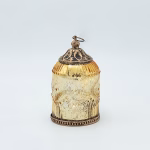 Φαναρι LED Μεταλλικο - Γυαλινο Χρυσο - Κιτρινο 8x8x14cm Κωδικός 819-01122