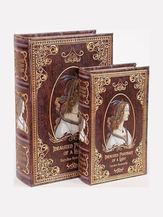 Estheti Home S/2 Διακοσμητικα Κουτια Ξυλινο Καφε 27x18x7cm 819-00290 - Image 1