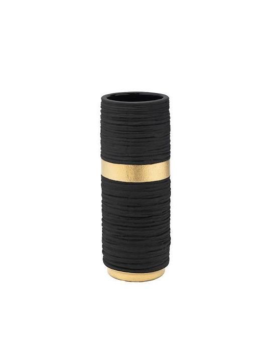 Διακοσμητικό Βάζο Κεραμικό Μαύρο 11.5x11.5xΥ30.5cm Κωδικός: 819-01866 - Image 1