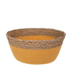 Διακοσμητικό Καλάθι Ψάθινο Κίτρινο 24x24x12εκ. Iliadis 93044