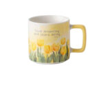 Marva Flowers Κούπα από Πορσελάνη Κίτρινη 350ml [Τυχαία Επιλογή στο χρώμα] Κωδικός: 574156