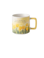 Marva Flowers Κούπα από Πορσελάνη Κίτρινη 350ml [Τυχαία Επιλογή στο χρώμα] Κωδικός: 574156