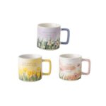 Marva Flowers Κούπα από Πορσελάνη Κίτρινη 350ml [Τυχαία Επιλογή στο χρώμα] Κωδικός: 574156