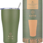 Estia Coffee Mug Save The Aegean Ανακυκλώσιμο Ποτήρι Θερμός Ανοξείδωτο BPA Free 500ml Forest Spirit με Καλαμάκι Κωδικός: 01-23140