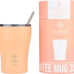 Estia Coffee Mug Save The Aegean Ποτήρι Θερμός Ανοξείδωτο BPA Free 350ml Peach fuzz με Καλαμάκι Κωδικός: 01-23416