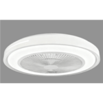Ανεμιστήρας οροφής λευκός 12W DC πλαφονιέρα Φ46cm με κοντρόλ στρογγυλός led φως 24W (επιλογή χρώματος και RGB) 5 πτερύγια και αντίθετη περιστροφή. 02-00349-1