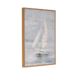 Πινακας Καμβας Καραβι Γαλαζιος - Λευκος 24x2x34cm Κωδικός 812-10048 - Image 2