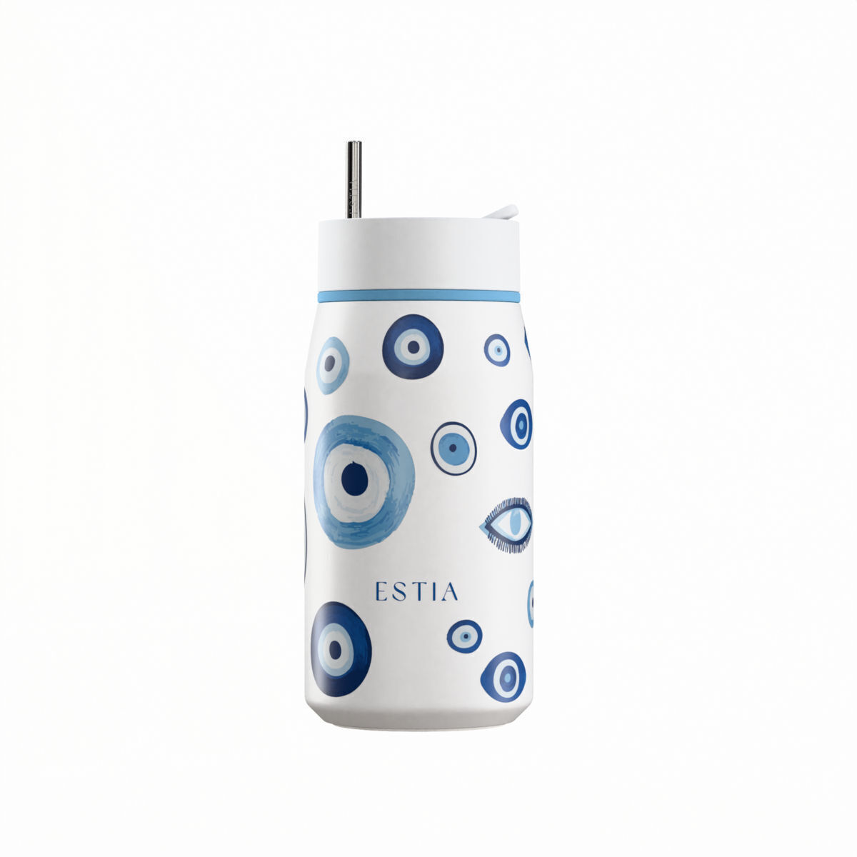Estia Lens Save The Aegean Μπουκάλι Θερμός Ανοξείδωτο 360ml Spirit Luck με Καλαμάκι - Image 1