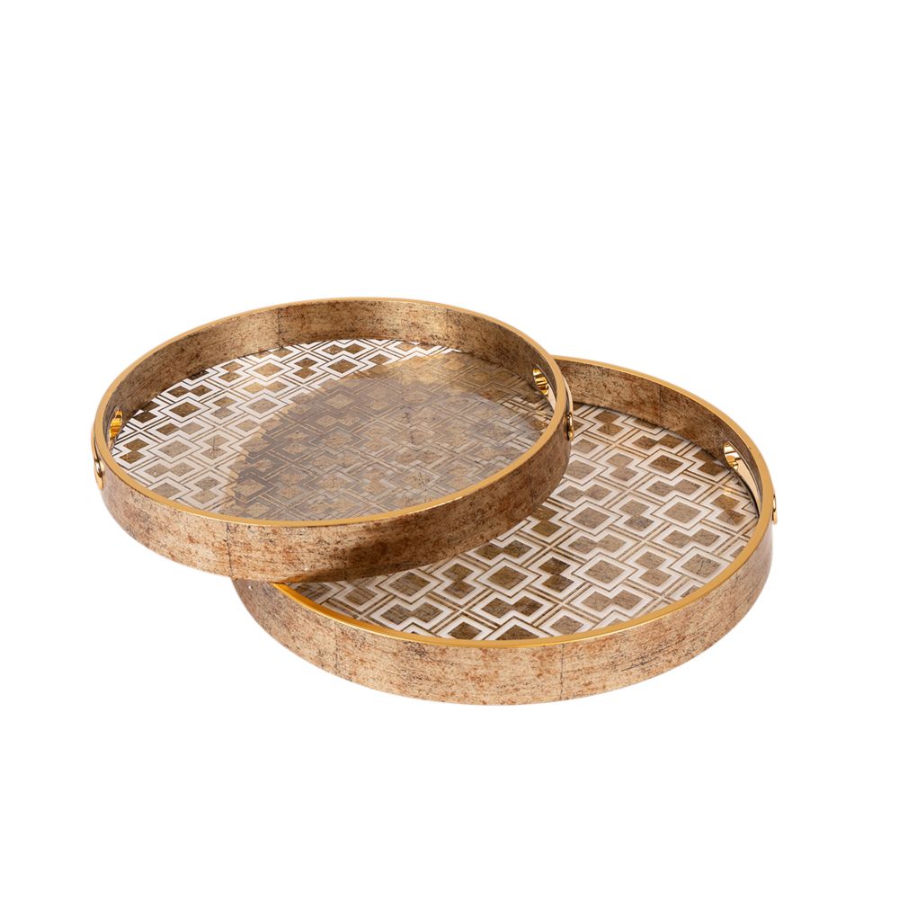 819-01162_136 S/2 Δισκος PS Με Γυαλι – Χρυσο 32x32x4cm / 36x36x4cm 819-01162 - Image 1