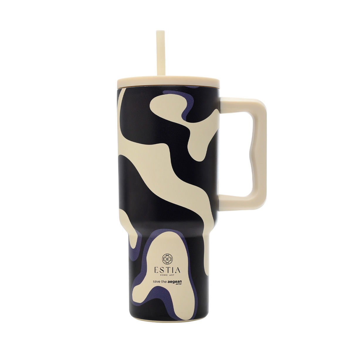 20260720143138_estia_straw_tumbler_xl_save_the_aegean_anakyklosimo_handled_tumbler_thermos_anoxeidoto_bpa_free_900ml_bold_drift_me_kalamaki_kai_lavi_01_36249 Estia Straw Tumbler XL Save the Aegean Ανακυκλώσιμο Handled Tumbler Θερμός Ανοξείδωτο BPA Free 900ml - Image 1