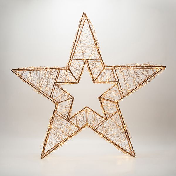 600-22597_4 Φωτιζομενο Αστερι 50x8x50cm, 500 Mινι led 4,5V Mετασχηματιστης Χρονοδιακόπτης Mπρονζε Μεταλικος Σκελετος θερμο Λευκο led & Θερμο Λευκο Flash led Παροχη 5m ip44 600-22596 - Image 1